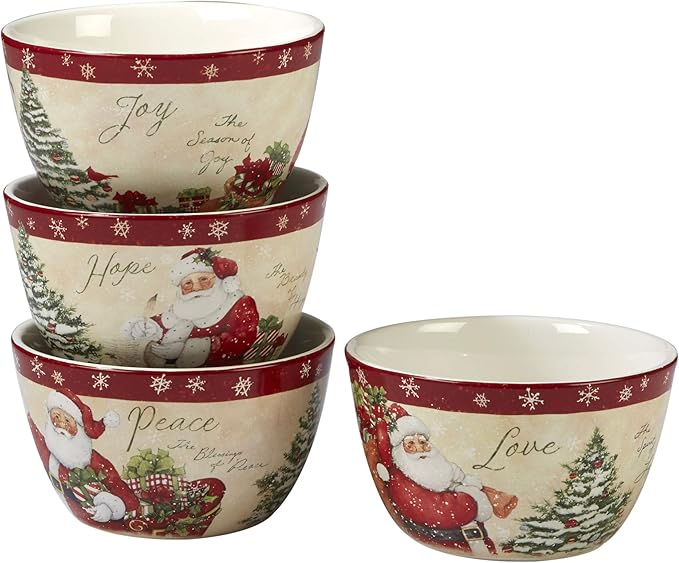 Certified International 89127 Holiday Wishes 16 piece Dinnerware Set, Set of 4, One Size, Mulicolored