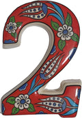 Large Ceramic Housewarming Sign Ceramic Address Plaque House Numbers Sign Door Personalized Coloured Decorative Hand Decoratede Housewarming Gifts Tulip Design 12 * 9 cm (Red, 2)
