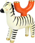 Talking Tables Hand Painted Zebra Ceramic Candle Holder Decorative Animal Table Accessory for Dinner Party Table Centrepiece Shelves and Mantels Black & White Giftable Home Décor Candelabra 7.5 Inches