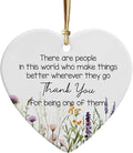 NGHYANA Christmas Tree Ornaments 2025 Heart Shaped Ceramic Thank You Ornament with Wildflower Design – 3.1 Inch Hanging Gift for Appreciation, Gratitude, Teachers, Friends, Coworkers