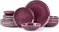 AmorArc Ceramic Dinnerware Sets,Handmade Reactive Glaze Stoneware Plates and Bowls Sets,Highly Scratch Resistant | Dishwasher & Microwave Safe Dishes Set,Service for 4 (12pc)