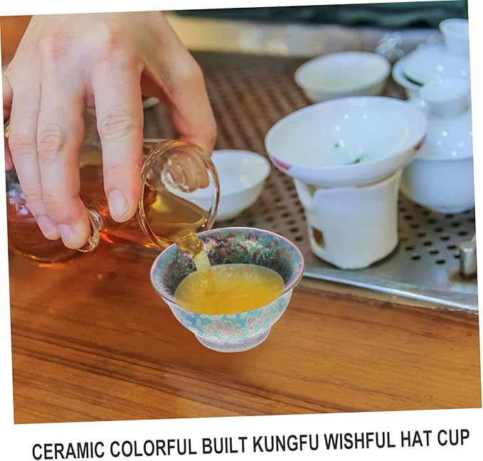 Ceramic Colorful Peacock Teacup Gongfu Tea Bowl for Tea Lovers Unique Artisan Teaware Home Office Use Safe and Eco-friendly Material