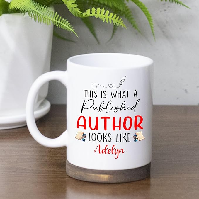 Personalized Published Author Coffee Mug 11 Oz 15 Oz, This Is What A Published Author Looks Like White Coffee Cup, Custom Name Writer Mug Gifts for Novelist Writing Love, Writing Lover Ceramic Teacup