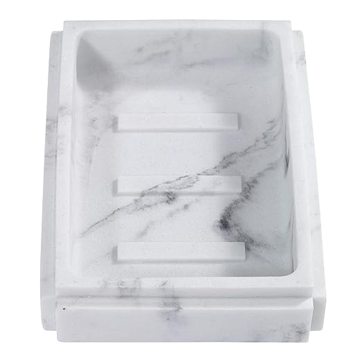 Avanti Linens - Soap Dish, Resin Counertop Decor, Marble Designed Bathroom Accessories (Catania Collection)