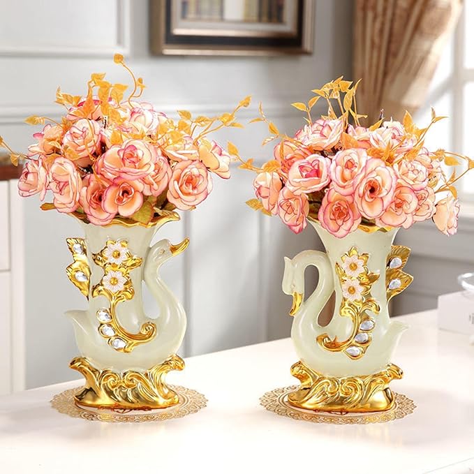 Ceramic Flower Vase for Home Decoration, Right Swan