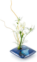 Georgetown Pottery Square Ikebana Flower Vase, Blue Wave