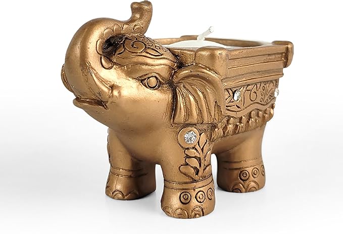 Elegant Gold Elephant Candle - Unique Decorative Piece for Home Decor, Weddings, and Special Occasions