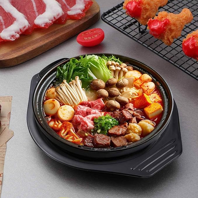 Casserole Tray 2-Pack Heat Resistant Trivet for Hot Pots Korean Stone Pot Mat Insulation Pad 8.46 X 7.08 Inches