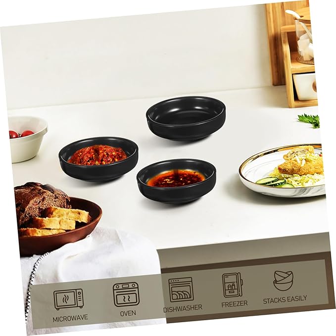 IMIKEYA 6-piece Japanese Ceramic Sauce Dishes Porcelain Snack Plates Smooth Finish for Sushi and Dips