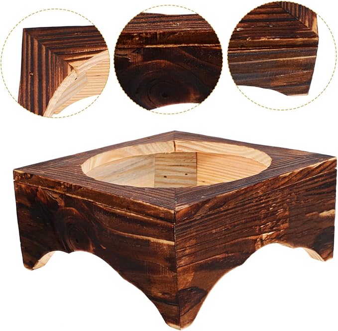 Stone Bowl Holder Wooden Rack for Korean Bibimbap Design Easy to Clean Strong Load-bearing Capacity for Home and Restaurant Use Inner Diameter