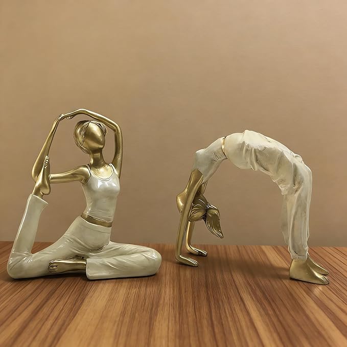 Artgenius Art Yoga Pose Statue Yoga Figurine and Statues,Home Decorative Girl Yoga Scuplture (King Pigeon Pose)