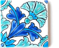 DŸARI Decorative Ceramic Tiles – Hand Painted Indoor & Outdoor Floor Tiles – Spanish Artisan Tile Top Kitchen – Mediterranean Decorative Tiles 4” × 4” – Durable Colorful Floor Tiles – 140 g (Eau V 10)