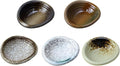 Colias Wing 3.5 Inch Retro Style Brown Stylish Design Multipurpose Porcelain Side Dish Bowl Seasoning Dishes Soy Dipping Sauce Dishes-Set of 5