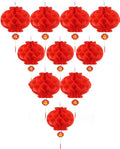 Red Paper Lantern Hanging Lanterns for Chinese Spring Festival, Wedding, Celebration, Lantern Festival Festive Decoration (10 INCH) (10 Piece)
