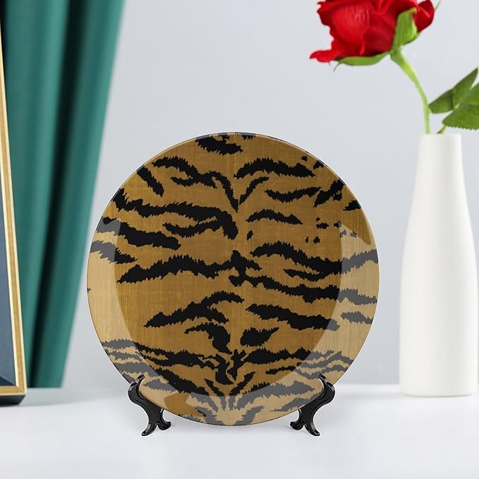 Tiger Stripes Vintage Plates for Display Art Decoration Home Supplies Table Kitchen Holiday Party Decorations Customize Gifts for Men Women Birthday, 6", 7", 9", 10"