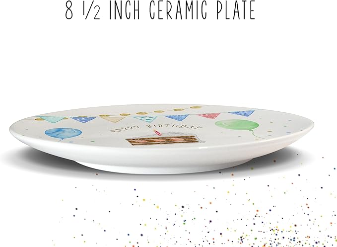 Personalized Birthday Plate, Ceramic Keepsake Gift, Classic Party Cupcake, Dishwasher Safe, Heirloom, Start a new Tradition, use year after year, Handmade and Original, Little Worm Studio