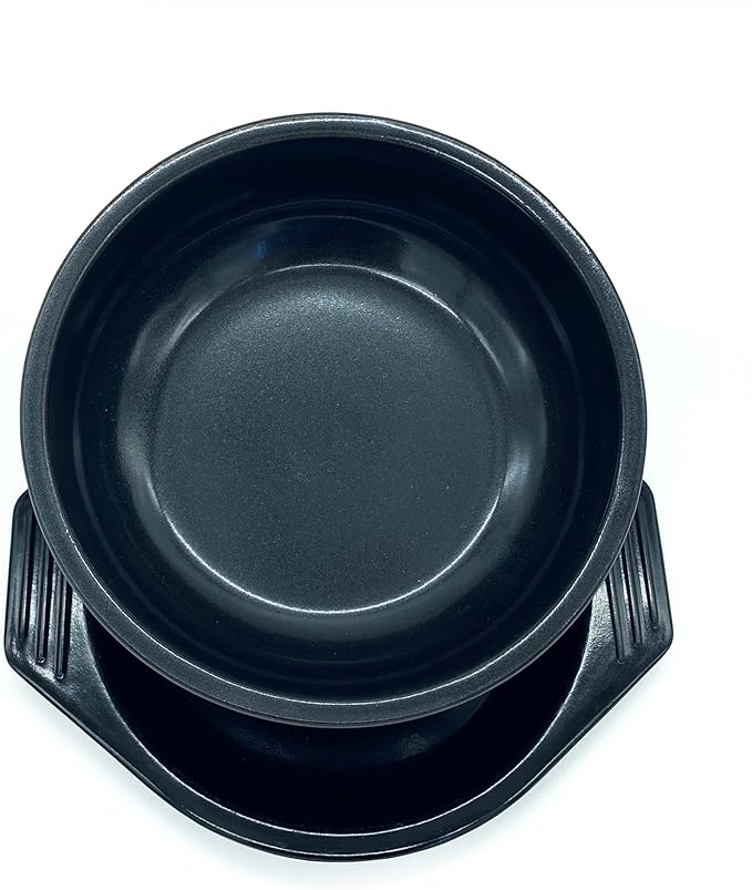 Korean Cooking Ceramic Bowls(7.6'') Dolsot with Trivet Sizzling Hot Pot for Bibimbap,Double Glazed Soup Dish Heat Resistant Stew Stone Basins