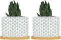 Blue Floral Ceramic Planter Mughal Flower Planters for Indoor Plants with Drainage Holes and Saucers Pot for Pots Outdoor Indoor Plants