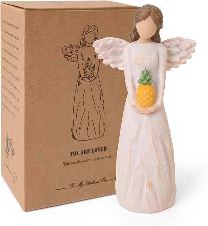 thovorrnl Guardian Angel Pineapple Gifts Figurines, Hostess Gift, A Symbol of Warmth, Hospitality, and Divine Blessings Ideal as a Gift Thanksgiving, Weddings, and Housewarming Celebrations
