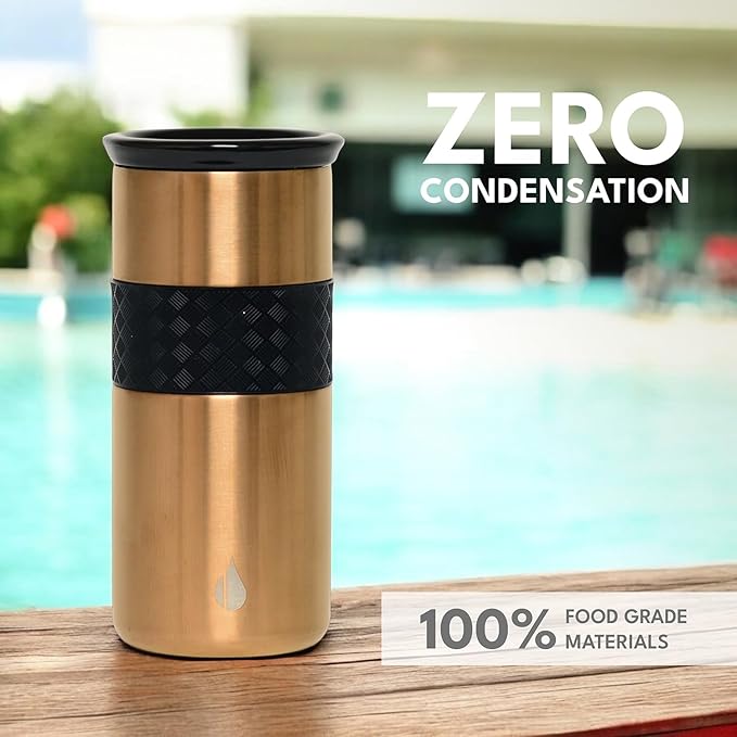 Elemental Artisan Insulated Tumbler, Triple Wall Coffee Travel Mug, Reusable Stainless Steel Coffee Tumbler with Ceramic Lid, Thermal Coffee Cups for Hot (6 Hrs) & Cold (18 Hrs), 16oz - Copper