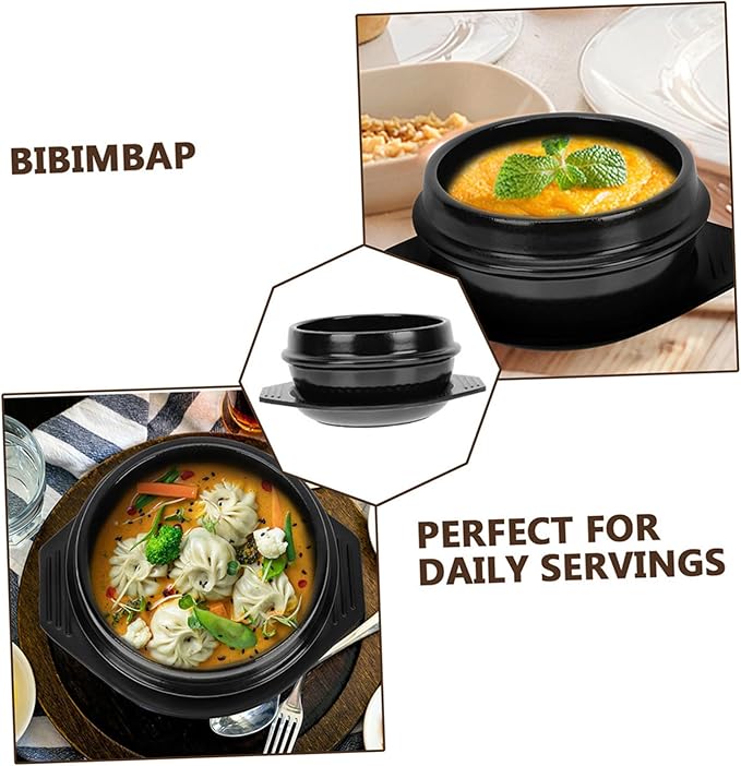 PRETYZOOM Korean Stone Pot Chinese Pot Casserole Ceramic Cooking Heat Insulated Tray