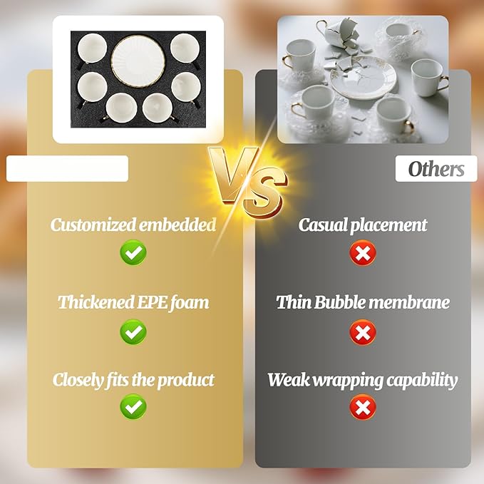 3.2oz Ceramic Turkish Coffee Cup Set of 6, British Italian Cappuccino Cups Porcelain Espresso Cups and Saucers with Gold Trim for Double Espresso Cappuccino Latte Mocha Tea, Gold