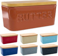 PriorityChef Extra Large Butter Dish with Lid for Countertop, Ceramic Butter Container With Airtight Cover, Butter Keeper for Counter or Fridge, Butter Holder Storage, Rust