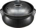 Korean Premium Stoneware Black Casserole Clay Pot with Lid,For Cooking Hot Pot Dolsot Bibimbap and Soup .(1100ml)