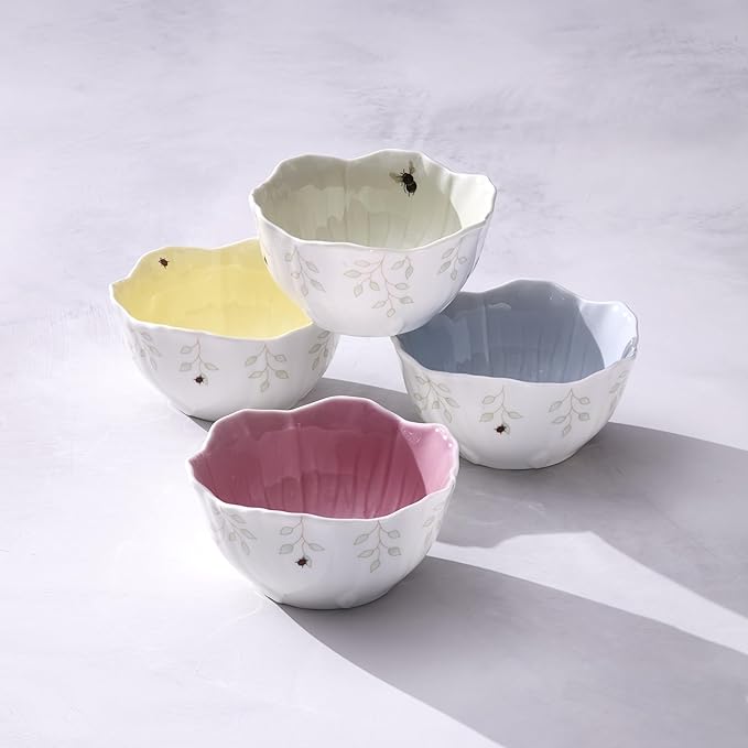 Lenox 897162 Butterfly Meadow Floral Dessert Bowls, Green, Set of 4