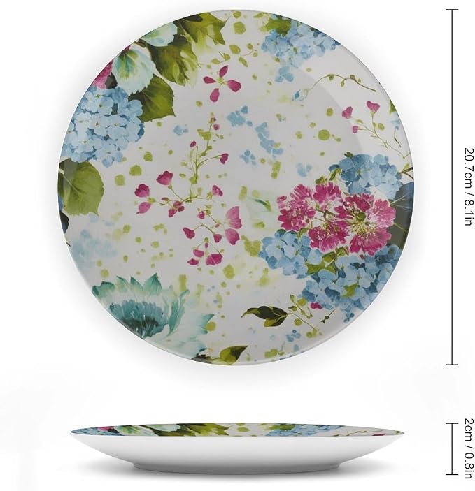 Garden Thibaut Floral Inspired Decorative Plate Decor for Table Kitchen Festival Custom Halloween Idea Gifts Wall Hanging Decoration Including Bracket And Special Hook, Multi Sizes by Choosing