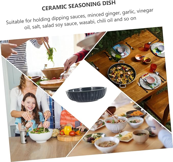 2 Pack Ceramic Sauce Dishes Condiment Bowls Lids Sauce Trays for Home/restaurant