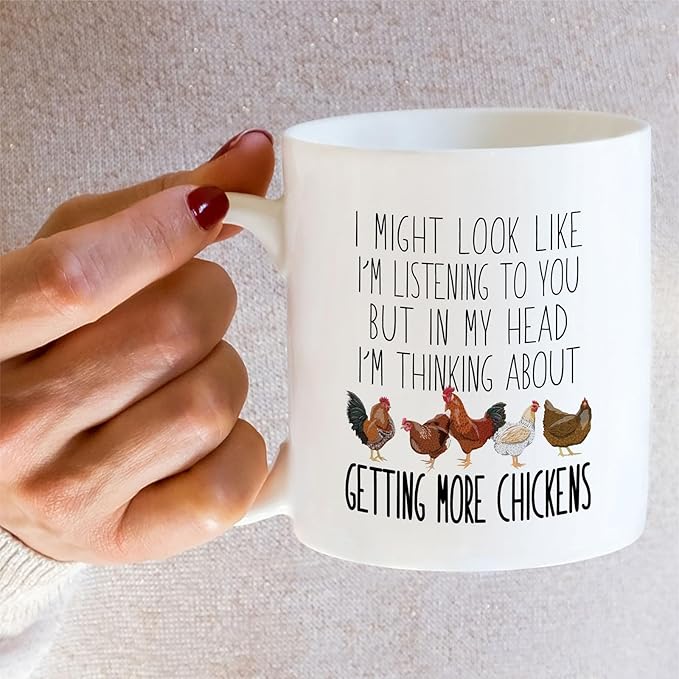 Retreez Funny Chicken Lover Mug - Getting More Chickens Mug - 11 Oz Ceramic Coffee or Tea Cup - Humorous Gift For Backyard Farmers, Poultry Enthusiasts, Chicken Owners - Birthday, Holiday Gift for Dad