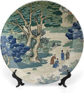 Asian Scenic Dynasty Blue And Green Decorative Plate for Display Farmhouse Housewarming Gifts Supplies Wedding Wall Holiday Party Decorations Custom Gifts for Men Women Christmas, 6", 7", 9", 10"