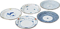 Saikai Pottery 31989 Hasami Ware Scissors Dish Set of 5 Patterns, Dyed Nishiki Picture Change, Diameter 6.3 inches (16 cm), Soy Sauce Plate, Gift, Birthday, Scissors, Dishware, Stylish, Microwave and