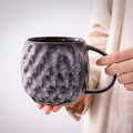 20 oz Large handle Ceramic Coffee Mug, Handmade Glaze Color Changing Mug with Easy-Grip Handle, Unique Handcrafted Tea Cup for Home, Office, Gift Giving (Purple;)