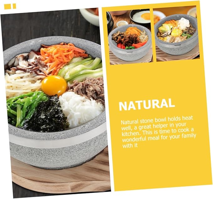 Multipurpose Korean Stone Pot for Cooking Bibimbap and Soups Natural Material Heat Retaining Design for Family Meals