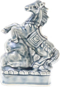 NOVICA Artisan Handmade Ceramic Sculpture Crackled Blue Horse from Thailand Animal Themed East Meets West Cultural [6.5in H x 4.9in W x 2.8in D] ' Lucky Horse'