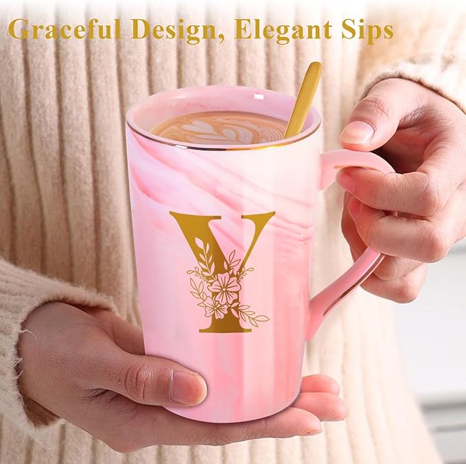 MNZZ Personalized Ceramic Coffee Mug with Lid Tea Cup Women Men Teacher Gifts Female Male Best New Appreciation Thank you Favorite Good Goodbye Retirement Friends Social Student Bestie,Y