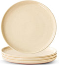 GZG Ceramic Dinner Salad Plates Set of 4, 8 Inch Speckled Dinnerware Dessert Plates with Clay-Tone Base, Microwave Oven Dishwasher Safe