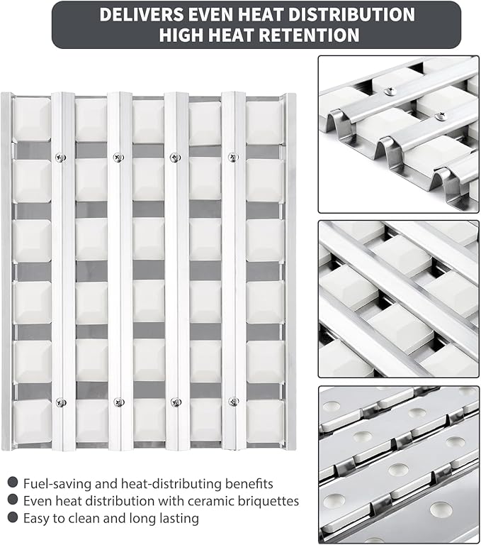 Charbrofire 510-1024 Briquette Tray Replacement Parts for Alfresco Grill Parts Alfresco Artisan ARTP AAEP Series Grills Heat Trays AAEP36 ARTP36 AAEP26 Ceramic Briquettes Assembly 1 Pack