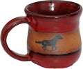 ALWAYS AZUL POTTERY Mug with Running Horse Design in Real Red - Handmade Ceramic Coffee Mug - Stylish and Unique Handcrafted Artistic Drinkware - Polished Clay Cups, Great for Coffee, Tea, and More
