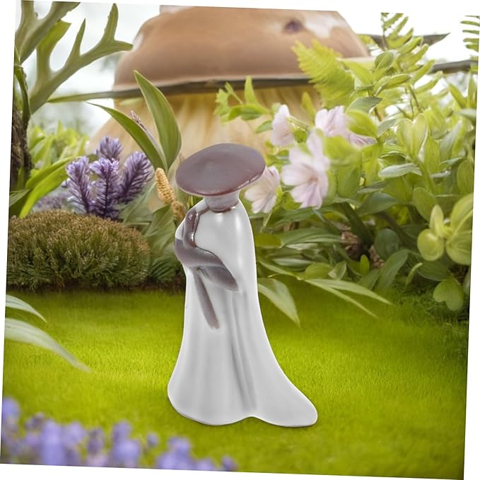 Japanese Samurai Figurine for Home Decor Ceramic Miniature Sculpture Zen Garden Decoration for Bonsai and Asian Garden Statues