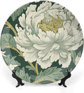 Green And White Chinoiserie Floral China Plates of 6", 7", 9", 10", Personalized Ceramic Dinner Plate, Housewarming Gifts Wall Decorations Household, with Display Stand And Hook Up