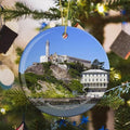 California San Francisco Alcatraz Island USA America Christmas Ornaments for Tree Ceramic Pendant Double Sided Ornament Decor Xmas Gifts Porcelain Hanging Travel Souvenirs Birthday Gift for Family Son