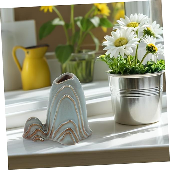 Miniature Mountain Ceramic Sculpture Elegant Fish Tank Decor for Home Office and Zen Garden Versatile Aquarium Landscape Ornament