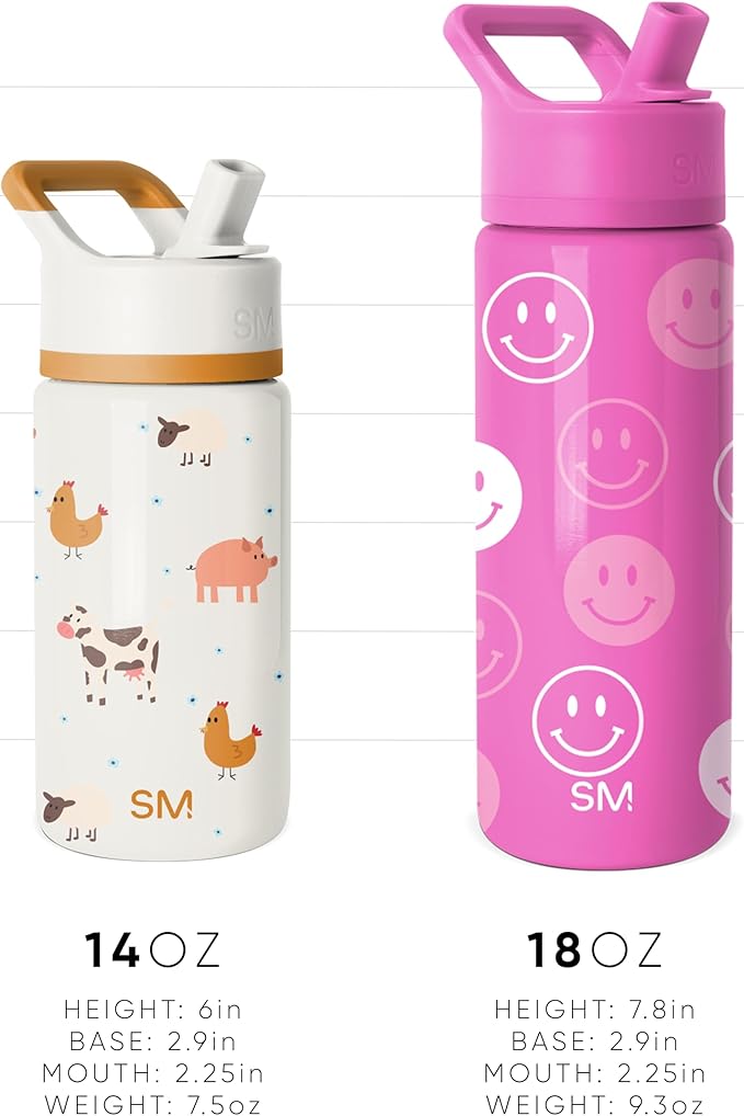 Simple Modern Kids Summit | Christmas Water Bottle with Straw Lid | 14oz Stainless Steel Cup Insulated Tumbler for Toddlers, School | Holiday Gifts for Girls Boys | Christmas Mix
