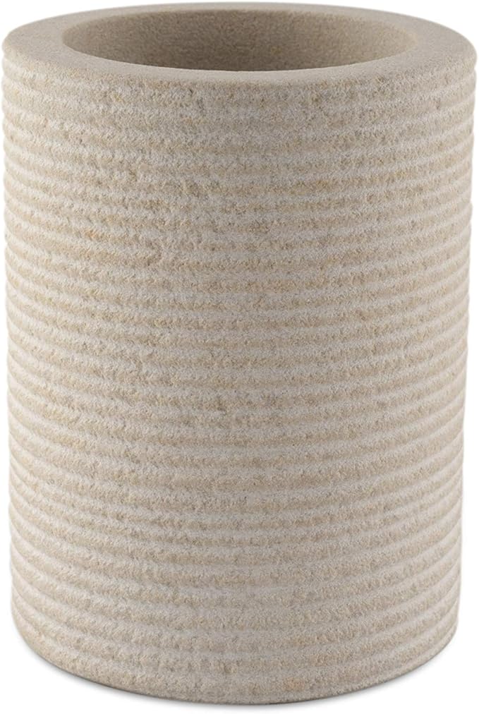 GoCraft Natural Sandstone Bathroom Tumbler – Durable Stone Vanity Cup for Toothbrush, Toothpaste, Makeup Brushes, Pens & Accessories | Stylish Countertop Organizer Holder