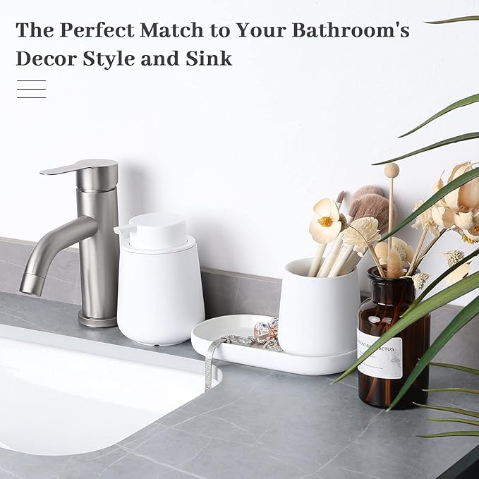 BosilunLife Bathroom Accessories Set 3 pcs (White-Foam)