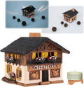 Ceramic Houses and Villages Collection - Christmas Village Collectible House Miniature Historic Butcher's in Bavaria Tealight Candle Holder, Room Décor, Handcrafted Essential Oil Burner