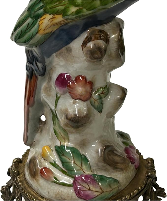 Vintage Handmade Ceramic Parrot Figure Candle Holder Aws4356
